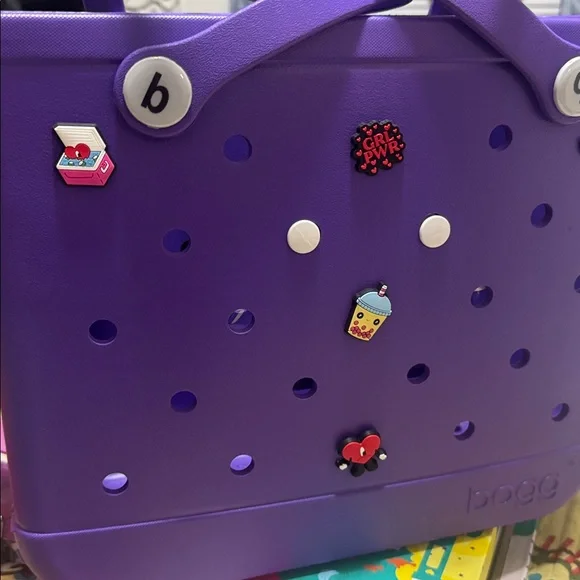 Purple Bogg Bag with Charms - Picture 7 of 10